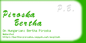 piroska bertha business card